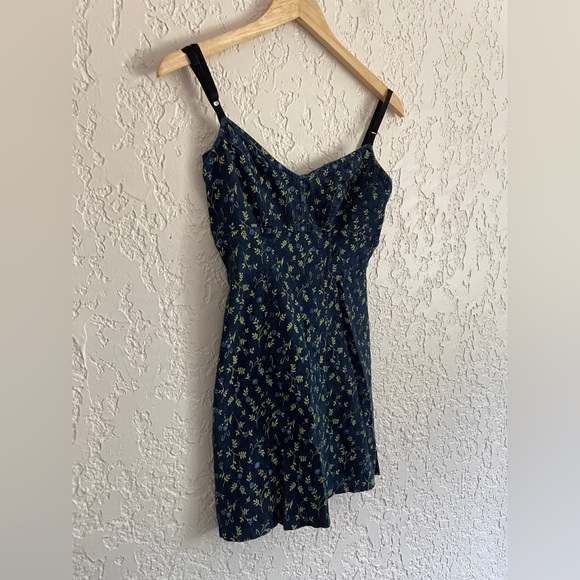 Y2K Rare Vintage Sexy Denim Flora Mini Dress by Hot Kiss - Picture 2 of 5